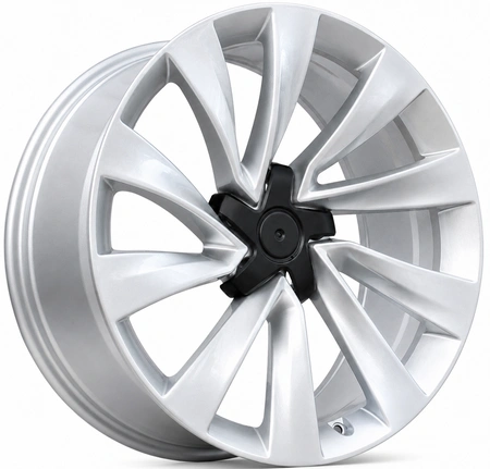 4x srebrne kute felgi 19" rozstaw 5x114,3 do Tesli Model Y